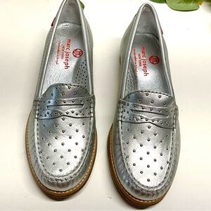 MARC JOSEPH NEW YORK Women's Leather Silver East Village Loafer 5.5 M